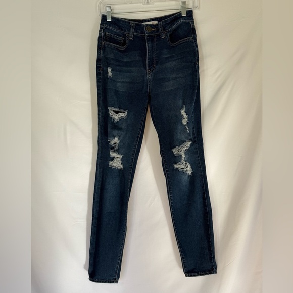 SO High Rise Skinny Distressed Jeans – Size 7/28W - Picture 1 of 5